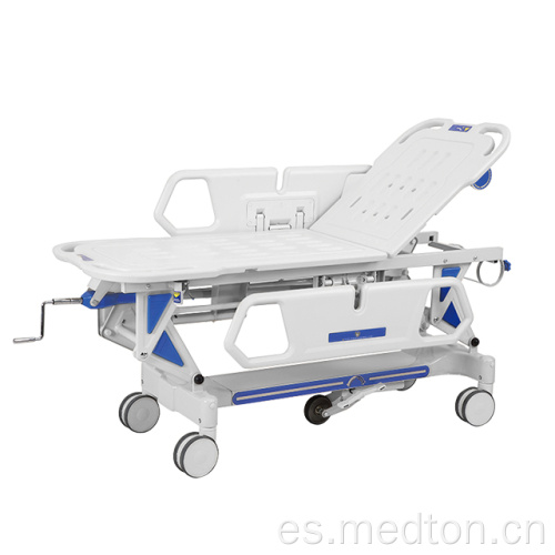 Carro de cama de emergencia médica con freno de control central